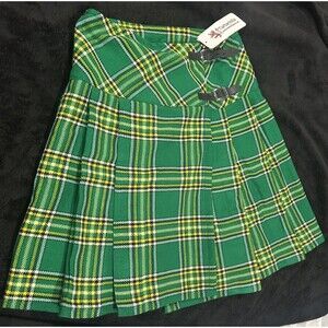 TARTANISTA Green Plaid Kilt Billie Skirt Size Sm/2/26 NWT St Patrick's Day Irish